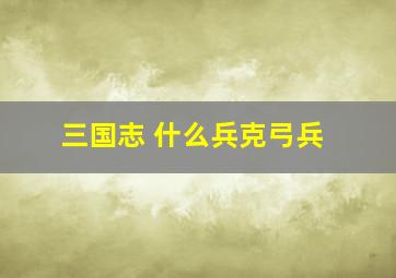 三国志 什么兵克弓兵